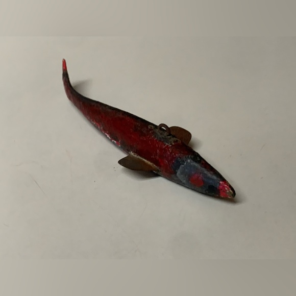 Early 20th Century 1900s Hand Crafted Wooden Metal 5” Decoy Fishing Lure - Picture 7 of 15